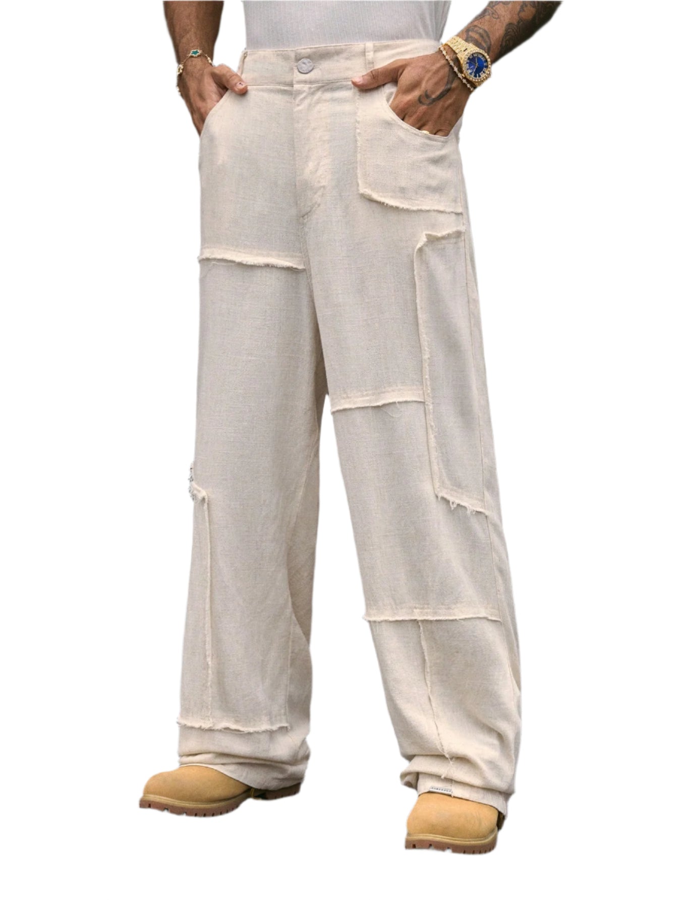 AXEPEAK Multi-Size Fashionable Street Style Wide Leg Pants for Men, Streetwear Edition