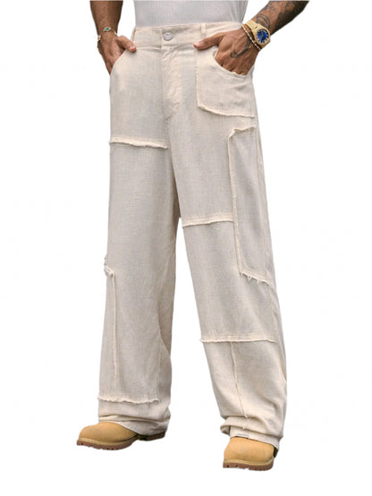 AXEPEAK Multi-Size Fashionable Street Style Wide Leg Pants for Men, Streetwear Edition