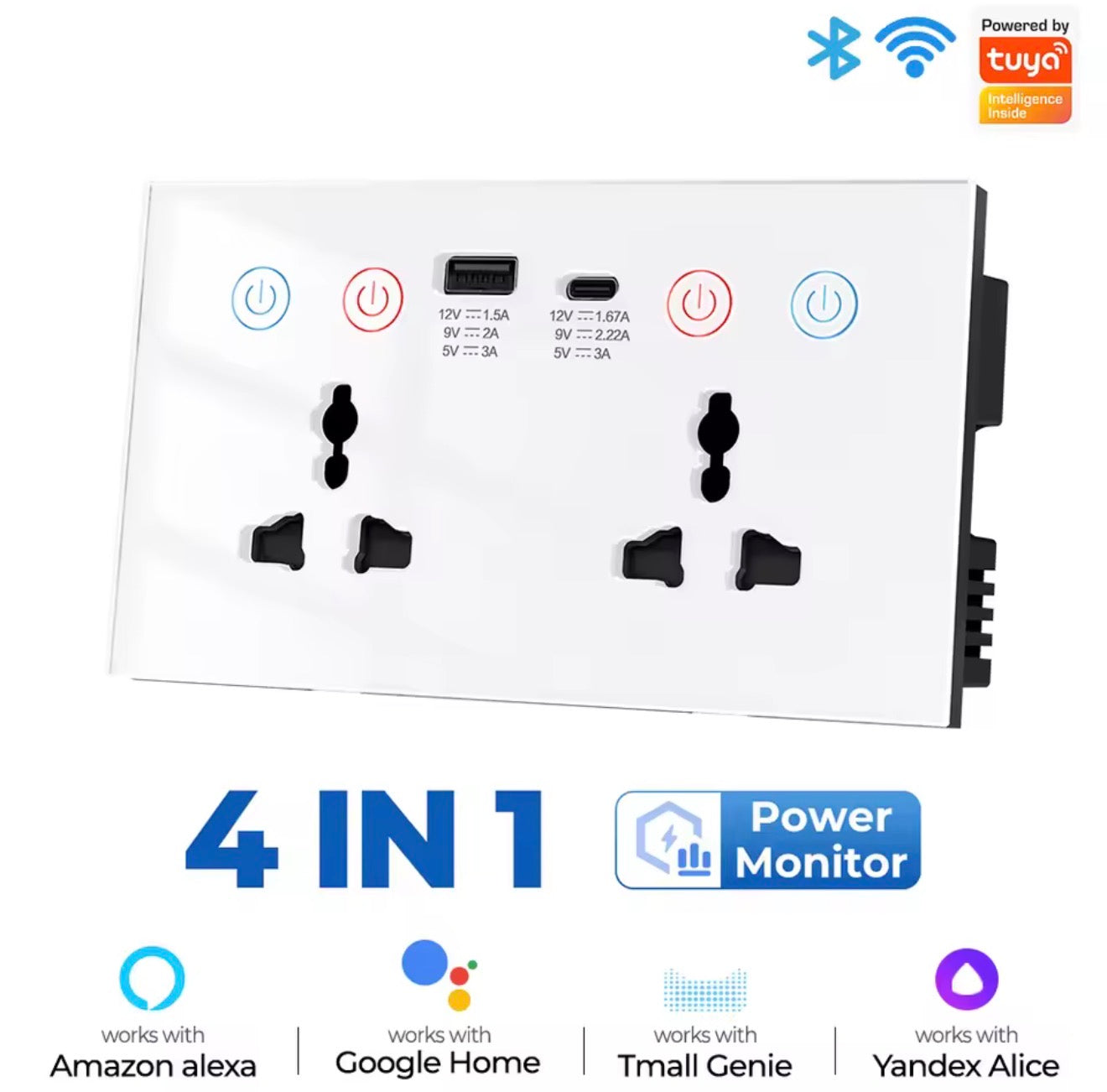 SMATRUL Tuya WiFi Smart Plug with USB and USB-C