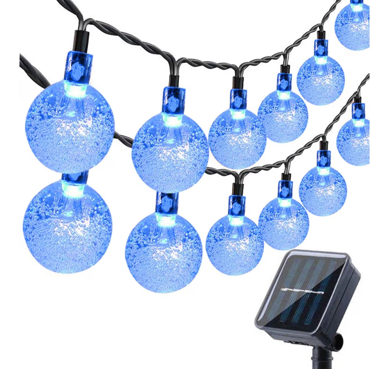 Solar Garden String Lights 100 LED Crystal Ball Fairy Lights 17m