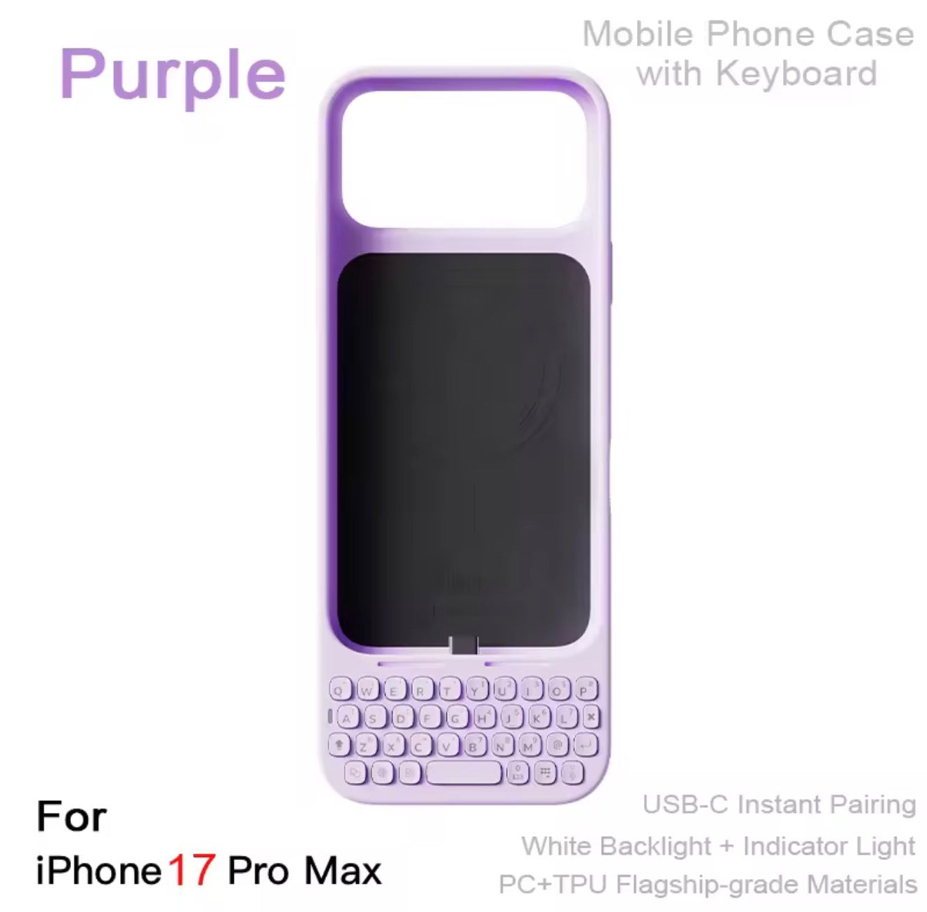 MetaKey Mobile Phone Case With Keyboard PU TPU with Magnetic Support 37 Keys Mini Phone Keyboard For iPhone 16Pro Max 17 Pro Max