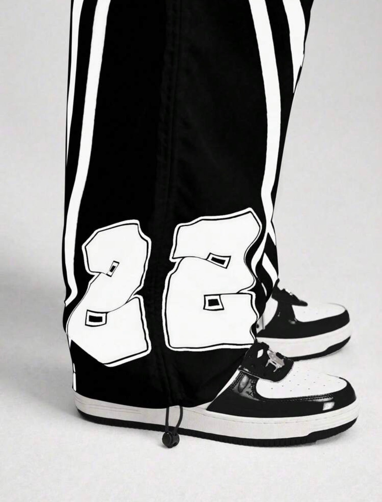 ROMWE MEN Prep Casual Letter Print Pocket Pants