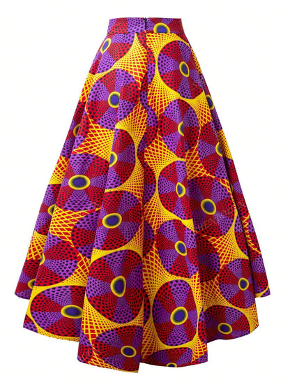 Women's African Ankara Wax Print Skirt