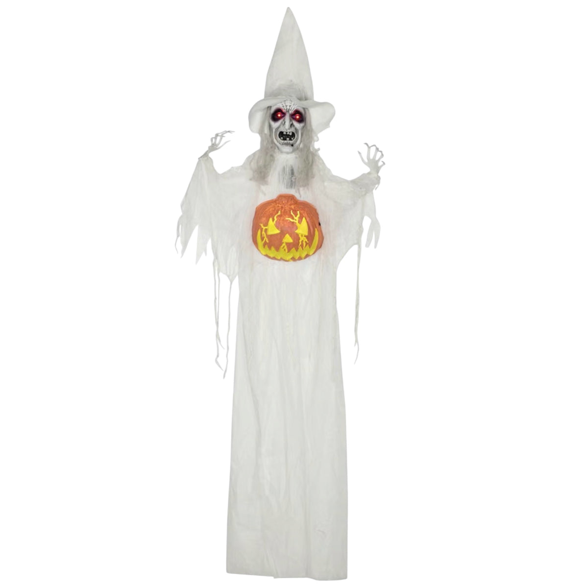 HOMCOM 6ft 170cm Animated Hanging Skeleton Witch Halloween Decoration