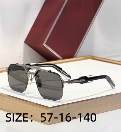 Square Sunglasses Double Titanium Frame Refined Business Style High Quality UV400 Unisex Gift