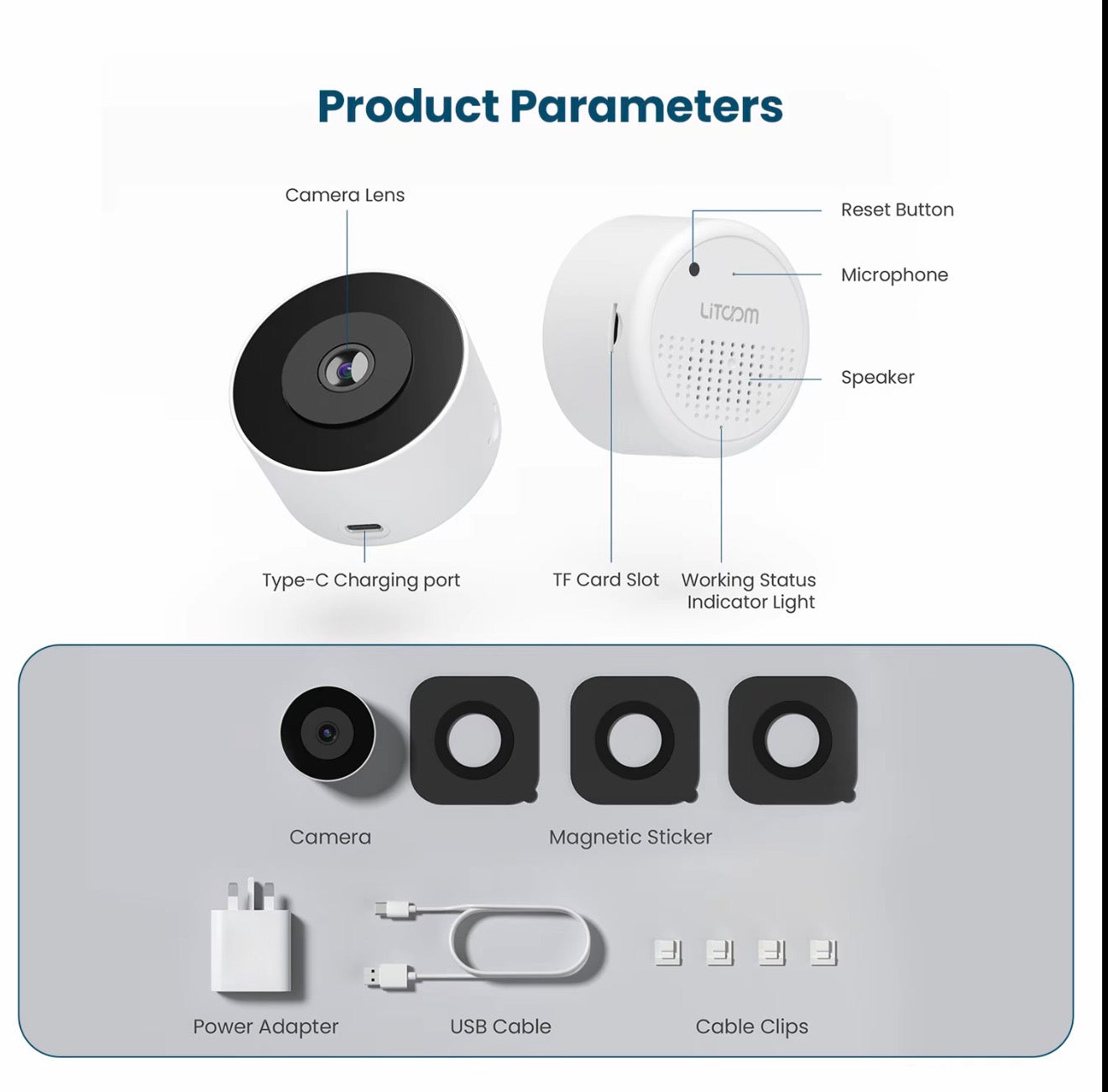 2K Litokam Window Camera Indoor Security Camera