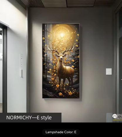 Deer LED Crystal Porcelain Wall Lamp – Artistic Wall Light for Interior Elegance