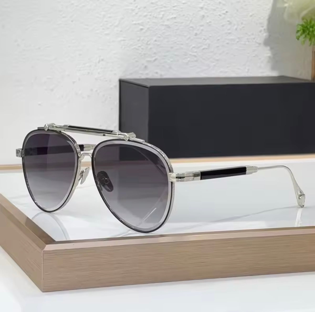 Z127 Germany Big Oval Sunglasses Gradient Uv400 Handmade Alloy High Quality Men and Women High Quality Eyeglasses with Case