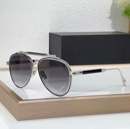 Z127 Germany Big Oval Sunglasses Gradient Uv400 Handmade Alloy High Quality Men and Women High Quality Eyeglasses with Case