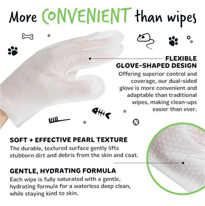 BUGALUGS Dog Grooming Glove Wipes 30 Pack