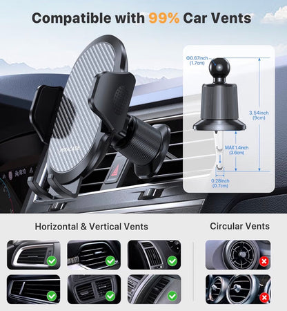 Miracase Car Phone Holder Double Steel Hook Air Vent 360° Mount