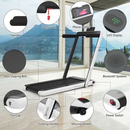 Folding Electric Treadmill with Bluetooth Connectivity (1-12 KPH)