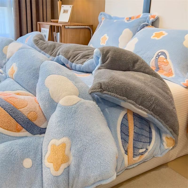 Lamb Fleece Blanket Winter Super Warm Quilt Autumn Spring Bedding Milk Fleece Comforter 5Kg Thickened Dormitory Single Double