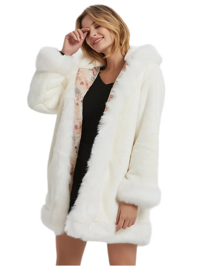 Luxury Faux Fur Hooded Coat – Cozy & Chic