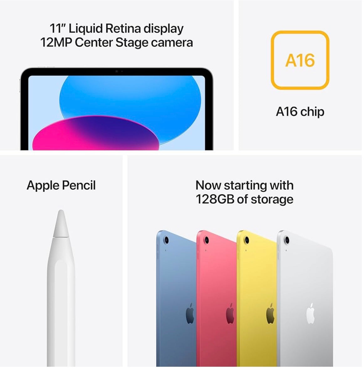 Apple iPad 11-inch A16 128GB Wi-Fi 6 Silver