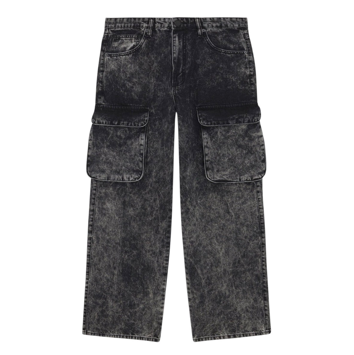 Baggy Clover Cargo Jeans Black