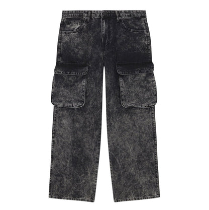 Baggy Clover Cargo Jeans Black