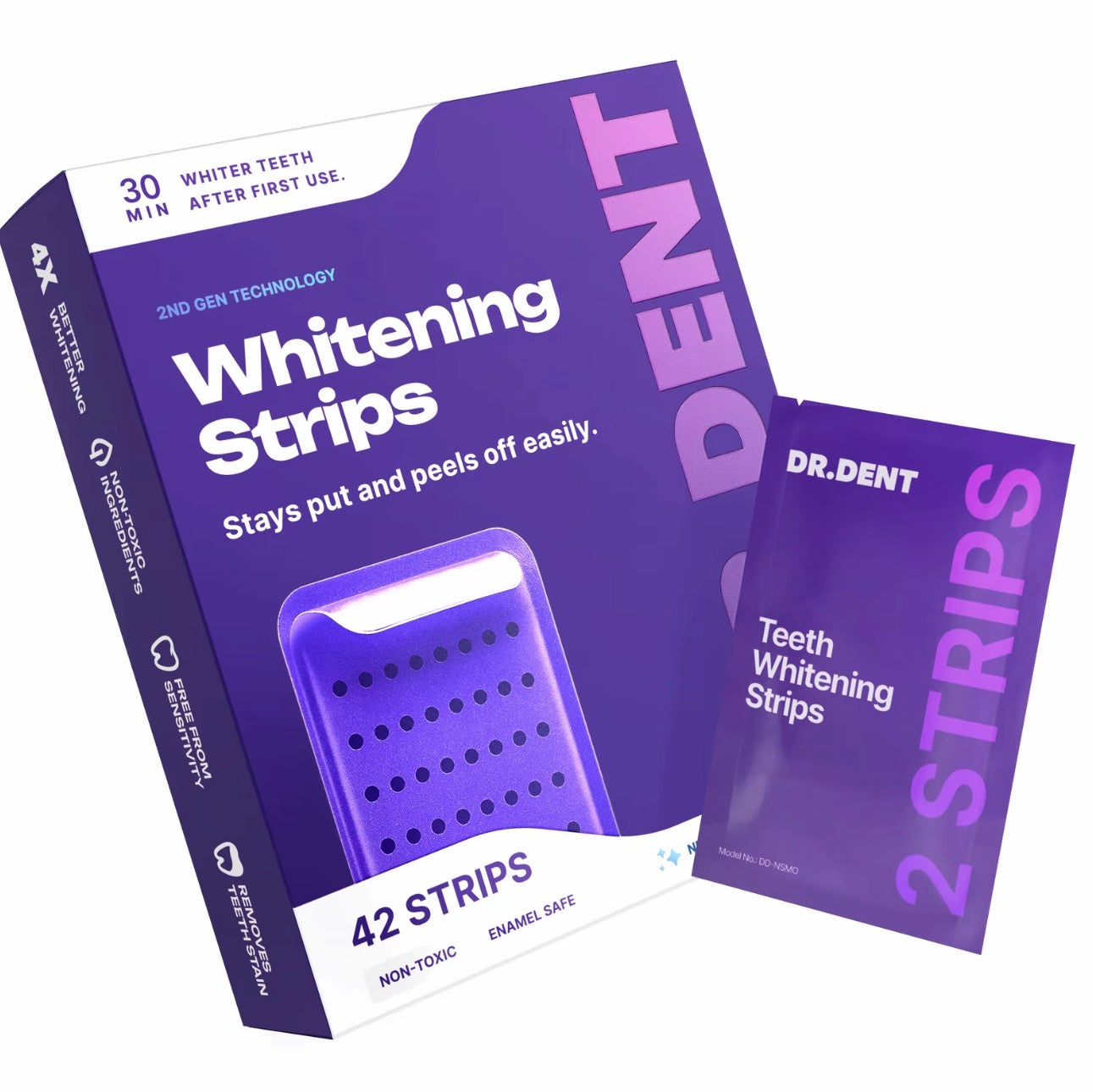 DRDENT Purple Teeth Whitening Strips Peroxide-Free