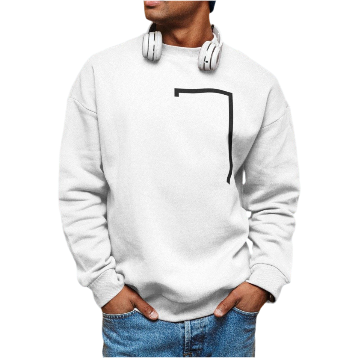 Mens Angled Logo Crewneck Sweatshirt