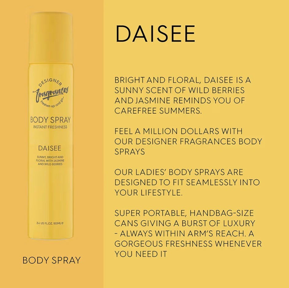 Designer Fragrances 6 Pack Women’s Body Spray Assorted Aromas 100ml UK
