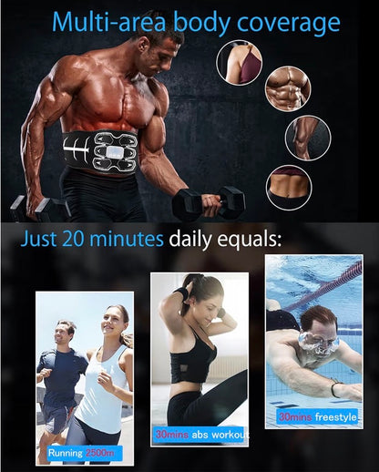 ABS Trainer EMS Muscle Stimulator 6 Modes 30 Intensity Levels