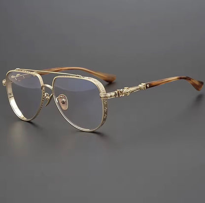 New Male and Female Pilot Glasses Frame Outdoor Leisure Brand Design High Quality Fashion Luxury Optical Prescription Eyeglass