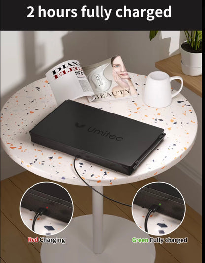 Umitec Adjustable LED 3-Way Mirror with Shelf