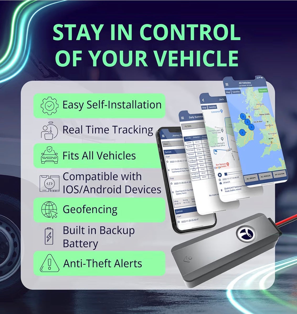 GS900 4G GPS Tracker with SIM 30-Day Subscription Vehicle Fleet Tracking