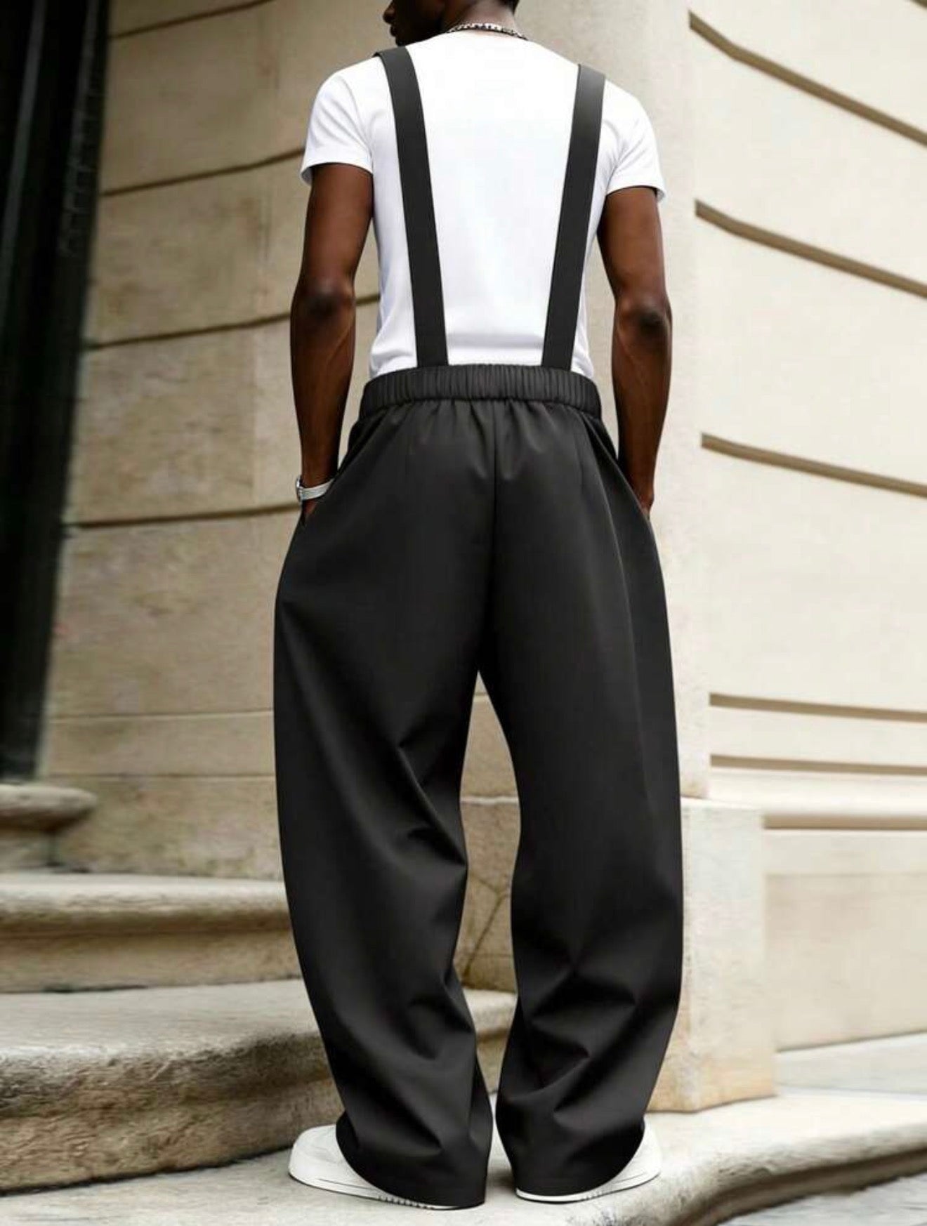Manfinity Roghcode Men’s Black Suspender Jumpsuit