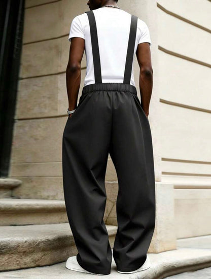 Manfinity Roghcode Men’s Black Suspender Jumpsuit