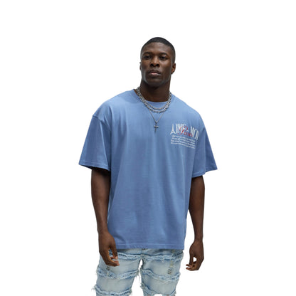 Aime Forever Oversized Short Sleeve Tee Slate Blue