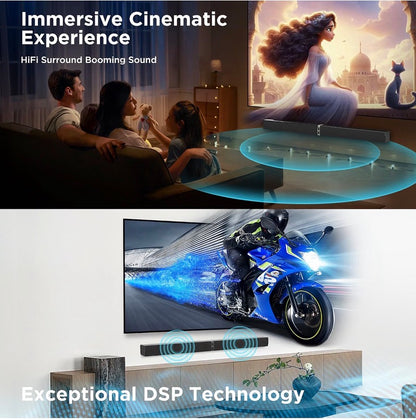 80W 2-in-1 Detachable TV Soundbar Bluetooth 5.3 ARC Optical AUX