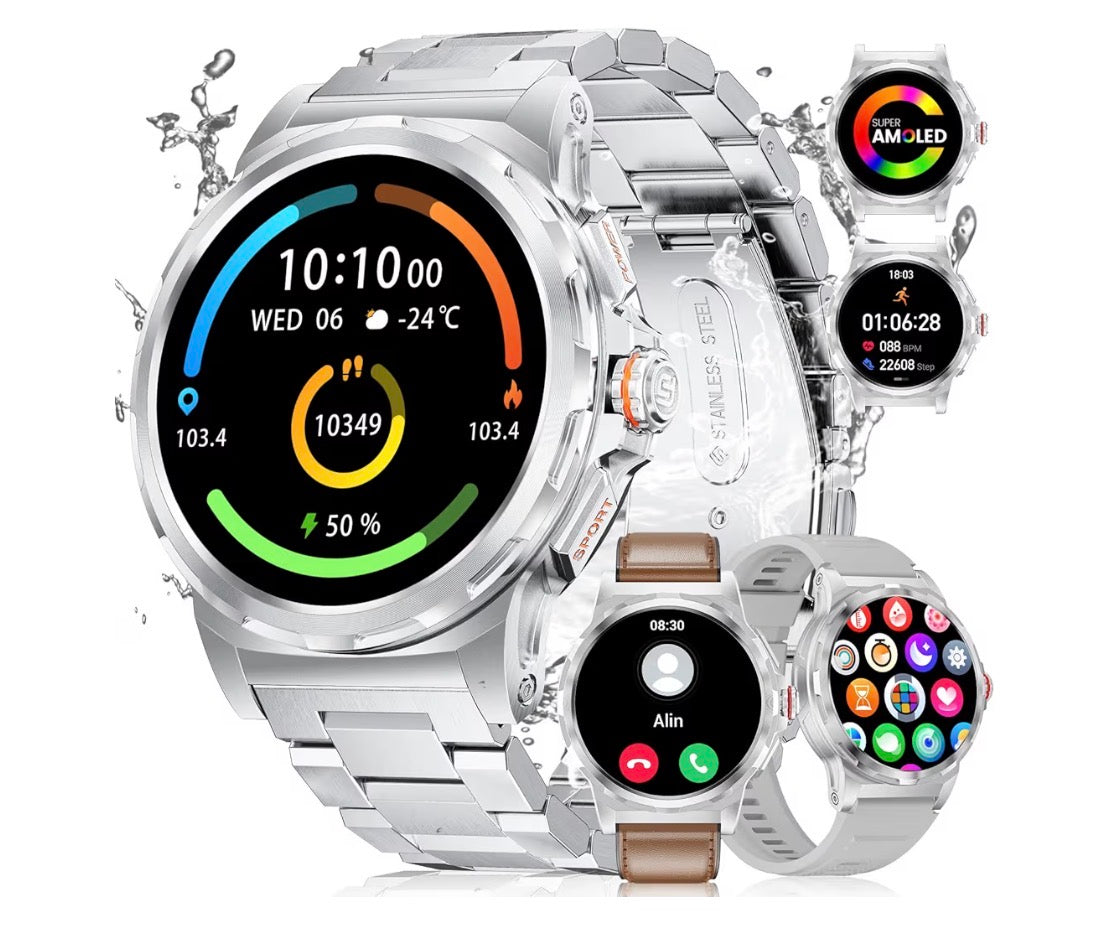 LIGE Smart Watch for Men 1.43 AMOLED Bluetooth Calling 110+ Sports
