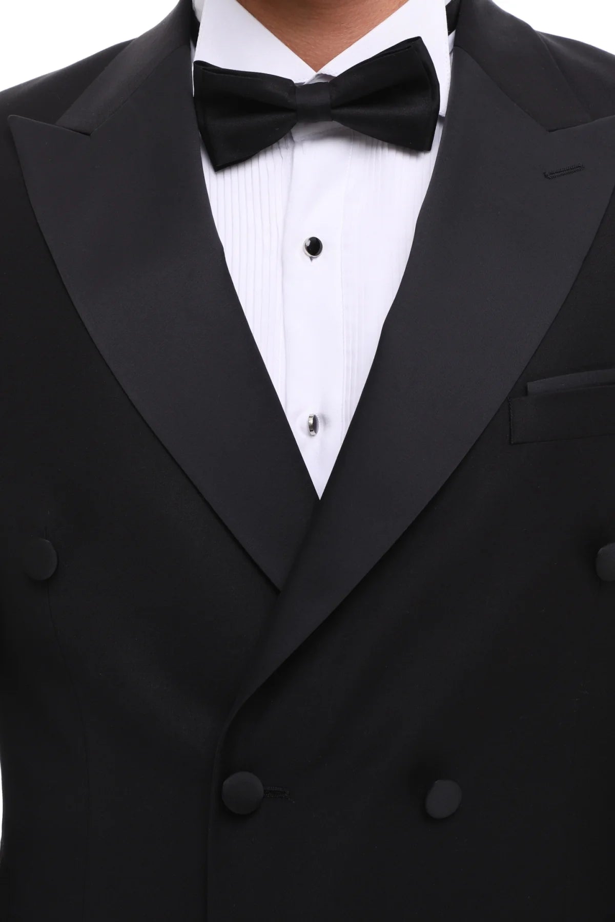 Men'S ANTIQUE Black Double Breasted Suit - Black Tuxedo