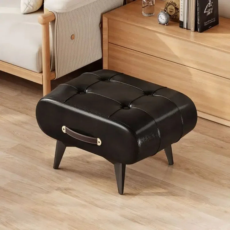 Shoe Changing Stool, Doorstep, Living Room Soft Bag, Minimalist Sofa, Footstool, Light Luxury Leather Art, Low Stool