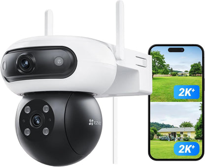 C90 Dual Lens 8MP (4MP+4MP) Wifi Outdoor Security Camera, 360° Surveillance Cameras, CCTV Cameras, Colour Night Vision, AI Person/Vehicle Detection, Two-Way Audio, Alexa, Waterproof