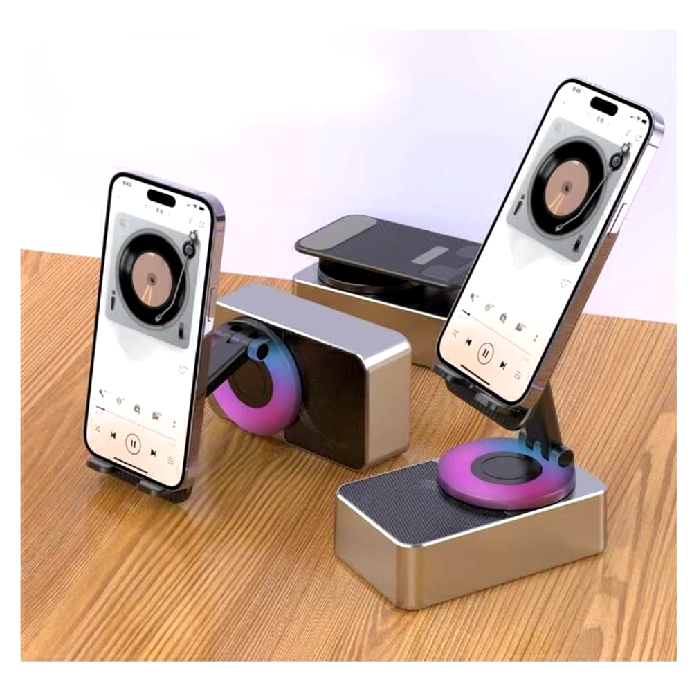 3-in-1 Mobile Phone Stand with Bluetooth Speaker, Tablet Holder, and Power Bank