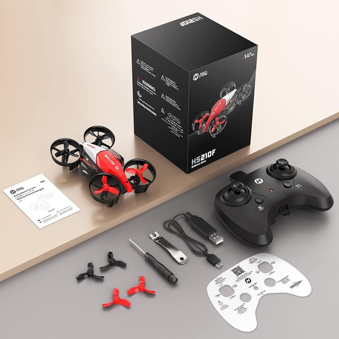 HS210F Mini Nano RC Drone for Kids Gift Portable Pocket Quadcopter with Altitude Hold, 3D Flips and Headless Mode, Race Drone with Light Easy to Fly for Beginners