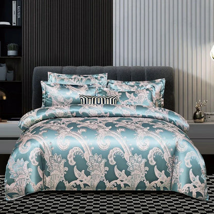 3Pcs Duvet Cover and Pillow Case Set No Filling,European Light Luxury Type Skin-Friendly Soft Fabric,For Family Bedroom Bedding