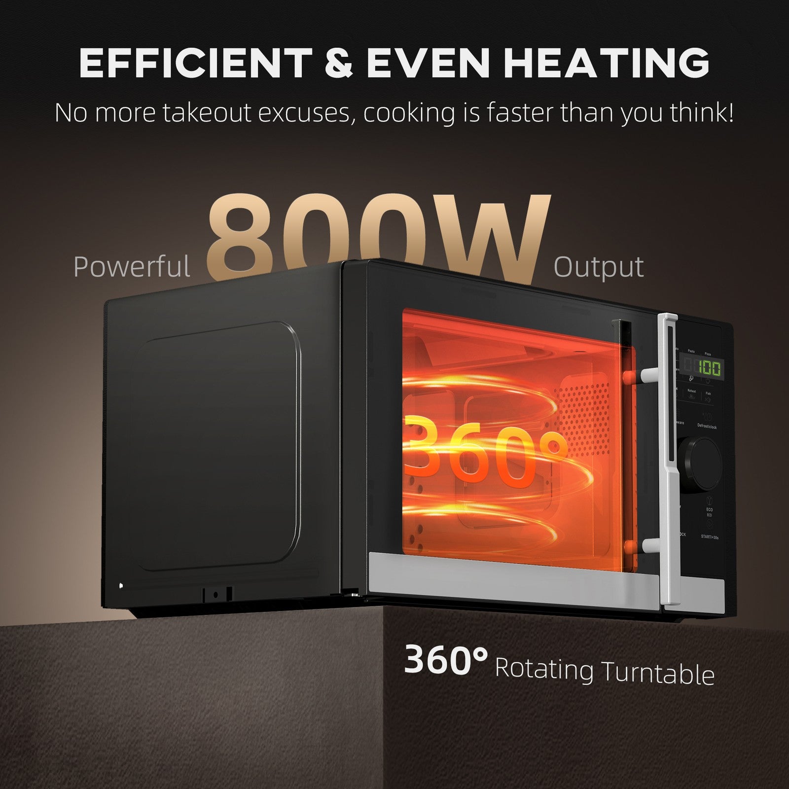 HOMCOM 23L Digital Microwave Oven with Auto Cook, 10 Levels, Eco Mode
