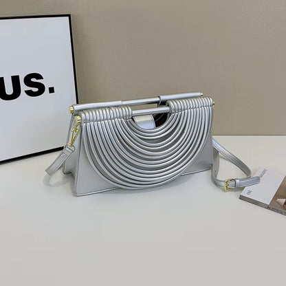 Branded Luxury Evening Clutch Purse for Women Noodles Design Golden Crossbody Bag for Wedding Dinner Party Designer Handbag 2025