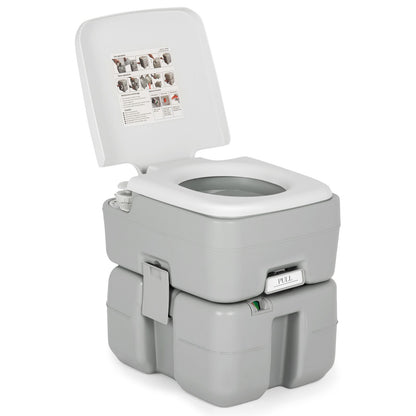 Portable Outdoor Camping Toilet with 20-Liter Waste Tank and Flush Pump