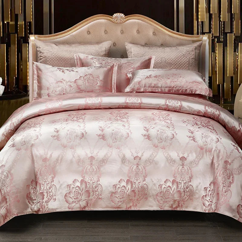 3Pcs Duvet Cover and Pillow Case Set No Filling,European Light Luxury Type Skin-Friendly Soft Fabric,For Family Bedroom Bedding