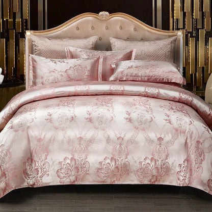 3Pcs Duvet Cover and Pillow Case Set No Filling,European Light Luxury Type Skin-Friendly Soft Fabric,For Family Bedroom Bedding