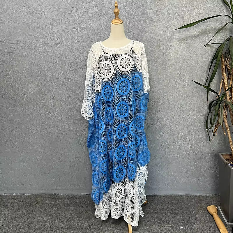 Customized African Party Dresses for Women Elegant Lace Africa Clothing New Muslim Fashion Abayas Dashiki Robe Kaftan Long Maxi