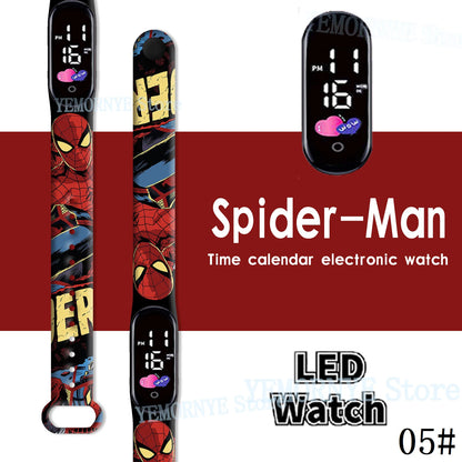 Disney Spider Man Children'S Cartoon Anime Character Luminous Bracelet Watch LED Touch Waterproof Clock Sports Gifts Christmas H