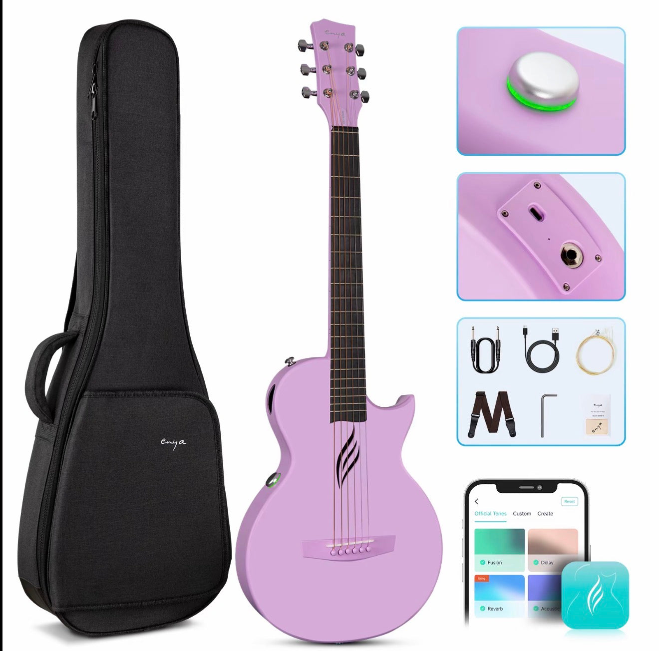 NOVA GO SP1 Carbon Fibre Acoustic Electric Travel Guitar