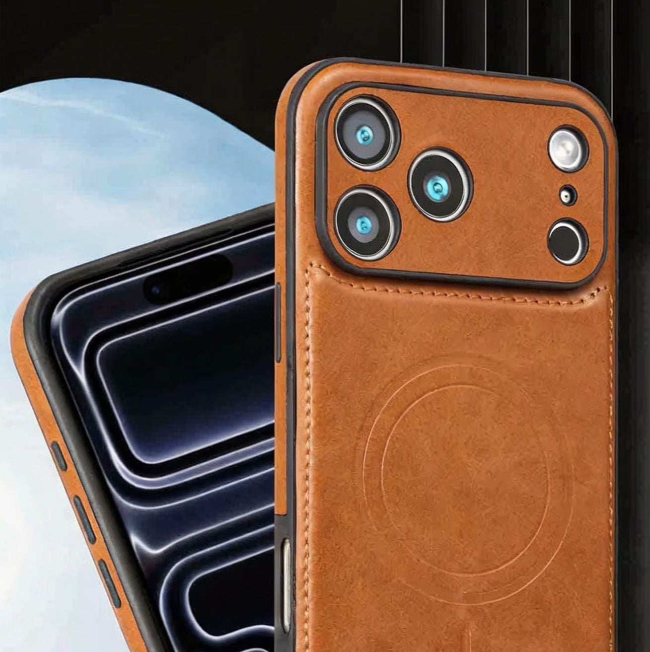 Premium Vegan Leather Case for iPhone 17 Pro Max and iPhone 13 to 17 Series