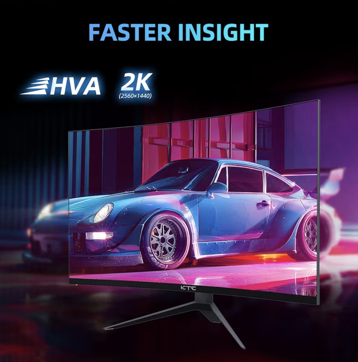 KTC 27-Inch QHD Curved Gaming Monitor 1440P 180Hz 1ms HDR10