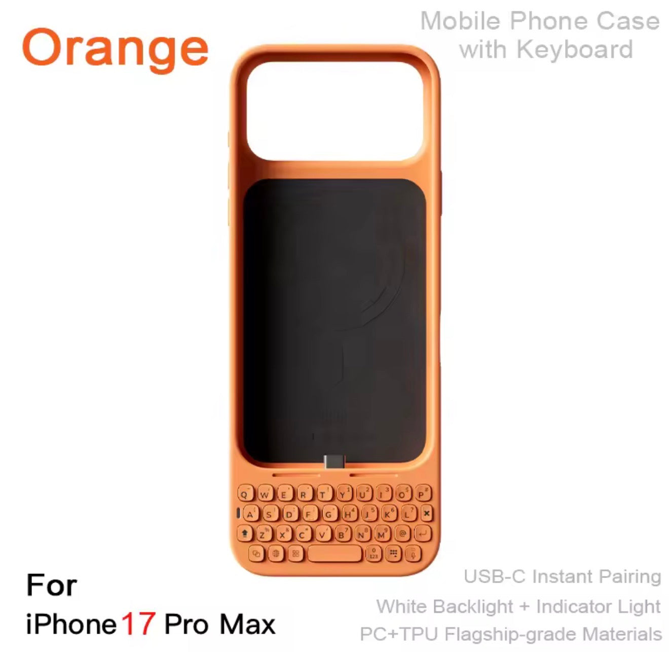 MetaKey Mobile Phone Case With Keyboard PU TPU with Magnetic Support 37 Keys Mini Phone Keyboard For iPhone 16Pro Max 17 Pro Max